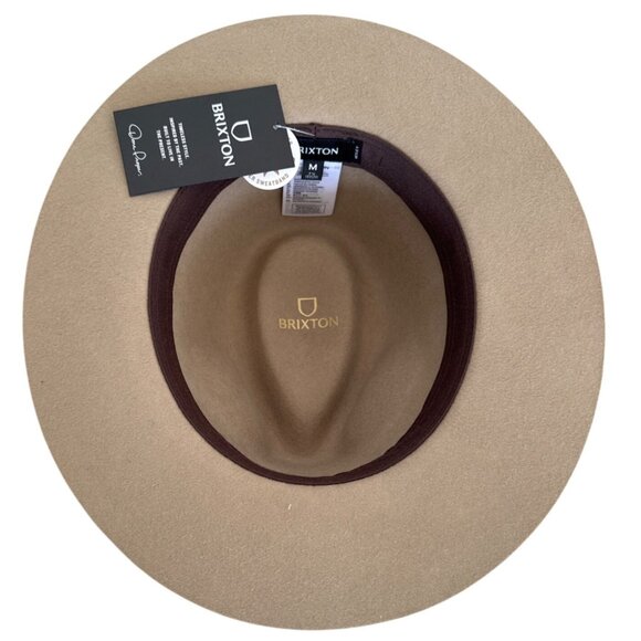 Brixton Mens Fedora Hat Tan Wool Felt Medium - Picture 7 of 12